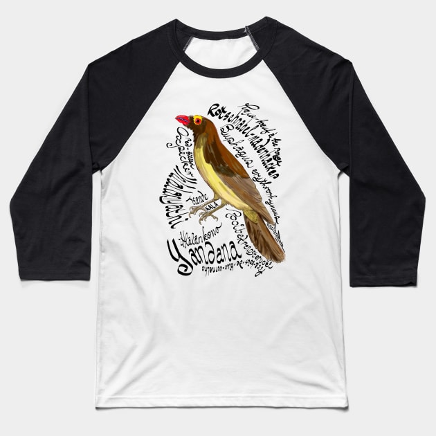 Red-billed Oxpecker; Rooibekrenostervoël; Tsande Baseball T-Shirt by michdevilish